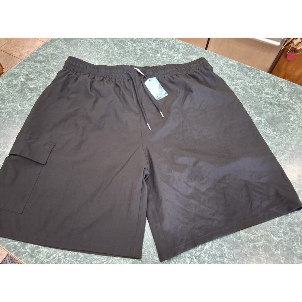 Swim Trunks XXL 40 42 Black Cargo Pocket Board Shorts Drawstring Unbranded NWT